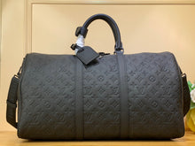 Load image into Gallery viewer, LOUIS KEEPALL BANDOULIERE 50 EMBOSSED MONOGRAM SHADOW LEATHER (BLACK)
