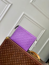 Load image into Gallery viewer, LOUIS EMBOSSED MONOGRAM POUCH (PURPLE)