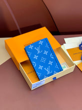 Load image into Gallery viewer, LOUIS MONOGRAM PASSPORT HOLDER (BLUE)