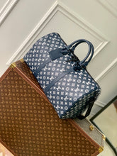 Load image into Gallery viewer, LOUIS KEEPALL BANDOULIERE 50 (INK BLUE/WHITE)