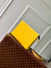 Load image into Gallery viewer, LOUIS EMBOSSED MONOGRAM POUCH (YELLOW)