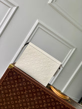 Load image into Gallery viewer, LOUIS EMBOSSED MONOGRAM POUCH (WHITE)