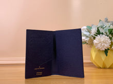 Load image into Gallery viewer, LOUIS CUSTOM CHECKED PASSPORT HOLDER (BLACK AND BLUE))