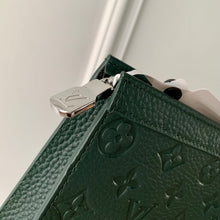 Load image into Gallery viewer, LOUIS EMBOSSED MONOGRAM POUCH (DARK GREEN)
