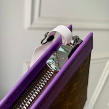 Load image into Gallery viewer, LOUIS MONOGRAM POUCH (BROWN AND PURPLE)