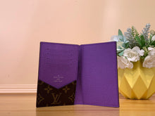 Load image into Gallery viewer, LOUIS MONOGRAM PASSPORT HOLDER LEATHER (PURPLE)