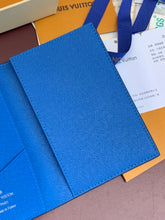 Load image into Gallery viewer, LOUIS MONOGRAM PASSPORT HOLDER (BLUE)