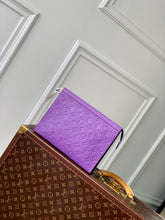 Load image into Gallery viewer, LOUIS EMBOSSED MONOGRAM POUCH (PURPLE)