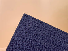 Load image into Gallery viewer, LOUIS CUSTOM CHECKED PASSPORT HOLDER (BLACK AND BLUE))