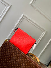 Load image into Gallery viewer, LOUIS EMBOSSED MONOGRAM POUCH (RED)