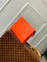 Load image into Gallery viewer, LOUIS EMBOSSED MONOGRAM POUCH (ORANGE)