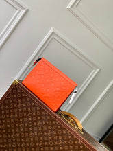 Load image into Gallery viewer, LOUIS EMBOSSED MONOGRAM POUCH (ORANGE)