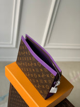 Load image into Gallery viewer, LOUIS MONOGRAM POUCH (BROWN AND PURPLE)
