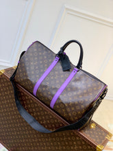 Load image into Gallery viewer, LOUIS X VIRGIL KEEPALL BANDOULIERE MONOGRAM MACASSAR 50 (PURPLE)