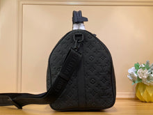 Load image into Gallery viewer, LOUIS KEEPALL BANDOULIERE 50 EMBOSSED MONOGRAM SHADOW LEATHER (BLACK)