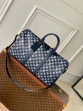 Load image into Gallery viewer, LOUIS KEEPALL BANDOULIERE 50 (INK BLUE/WHITE)