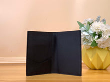 Load image into Gallery viewer, LOUIS CLASSIC LEATHER CHECKED PASSPORT HOLDER (BLACK)