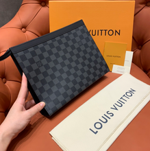 Load image into Gallery viewer, LOUIS CHECKERED POUCH (BLACK)