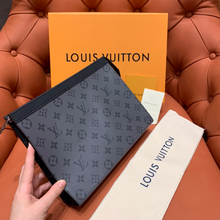 Load image into Gallery viewer, LOUIS MONOGRAM POUCH (GREY)