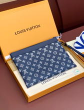 Load image into Gallery viewer, LOUIS MONOGRAM POUCH INK TO-GO (BLUE)