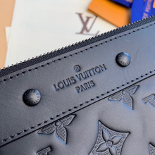 Load image into Gallery viewer, LOUIS MONOGRAM LEATHER POUCH TO-GO (BLACK)
