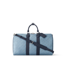 Load image into Gallery viewer, LOUIS KEEPALL BANDOULIERE 50 (MONOGRAM HERITAGE - NAVY & SKY BLUE)
