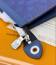 Load image into Gallery viewer, LOUIS MONOGRAM POUCH (COBALT)
