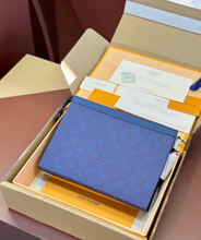 Load image into Gallery viewer, LOUIS MONOGRAM POUCH (COBALT)