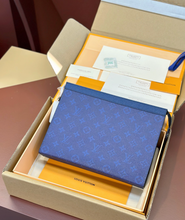 Load image into Gallery viewer, LOUIS MONOGRAM POUCH (COBALT)
