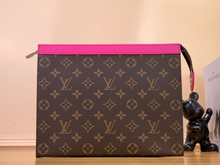Load image into Gallery viewer, LOUIS MONOGRAM POUCH (BROWN AND PINK)