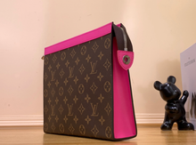 Load image into Gallery viewer, LOUIS MONOGRAM POUCH (BROWN AND PINK)