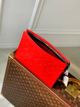Load image into Gallery viewer, LOUIS EMBOSSED MONOGRAM POUCH (RED)