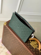 Load image into Gallery viewer, LOUIS EMBOSSED MONOGRAM POUCH (DARK GREEN)