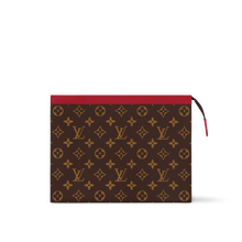 Load image into Gallery viewer, LOUIS MONOGRAM POUCH (BROWN AND RED)