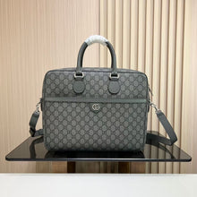 Load image into Gallery viewer, GG OPHIDA MEDIUM BRIEFCASE (GREY)