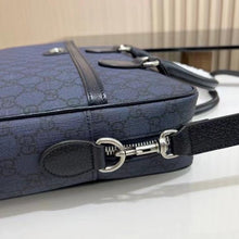 Load image into Gallery viewer, GG OPHIDA MEDIUM BRIEFCASE (NAVY BLUE)