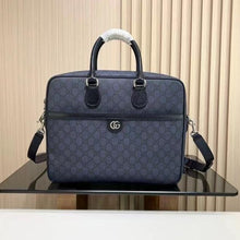 Load image into Gallery viewer, GG OPHIDA MEDIUM BRIEFCASE (NAVY BLUE)