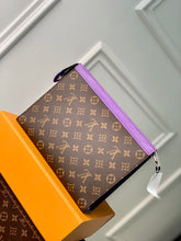 Load image into Gallery viewer, LOUIS MONOGRAM POUCH (BROWN AND PURPLE)