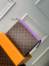 Load image into Gallery viewer, LOUIS MONOGRAM POUCH (BROWN AND PURPLE)