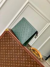 Load image into Gallery viewer, LOUIS EMBOSSED MONOGRAM POUCH (DARK GREEN)