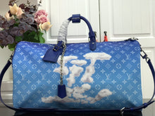 Load image into Gallery viewer, LOUIS KEEPALL BANDOULIERE 55 MONOGRAM (BLUE CLOUD)