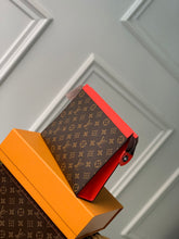 Load image into Gallery viewer, LOUIS MONOGRAM POUCH (BROWN AND RED)