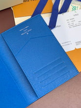 Load image into Gallery viewer, LOUIS MONOGRAM PASSPORT HOLDER (BLUE)