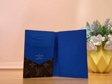 Load image into Gallery viewer, LOUIS MONOGRAM PASSPORT HOLDER LEATHER (BLUE)