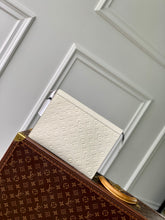 Load image into Gallery viewer, LOUIS EMBOSSED MONOGRAM POUCH (WHITE)