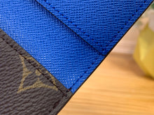 Load image into Gallery viewer, LOUIS MONOGRAM PASSPORT HOLDER LEATHER (BLUE)