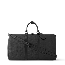 Load image into Gallery viewer, LOUIS KEEPALL BANDOULIERE 50 EMBOSSED MONOGRAM TAURILLION (BLACK)