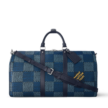 Load image into Gallery viewer, LOUIS KEEPALL BANDOULIERE 50 (CHECKERED BLUE)