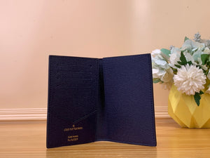 LOUIS CUSTOM CHECKED PASSPORT HOLDER (BLACK AND BLUE))