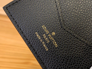 LOUIS CLASSIC MONOGRAM LEATHER PASSPORT HOLDER (BLACK)